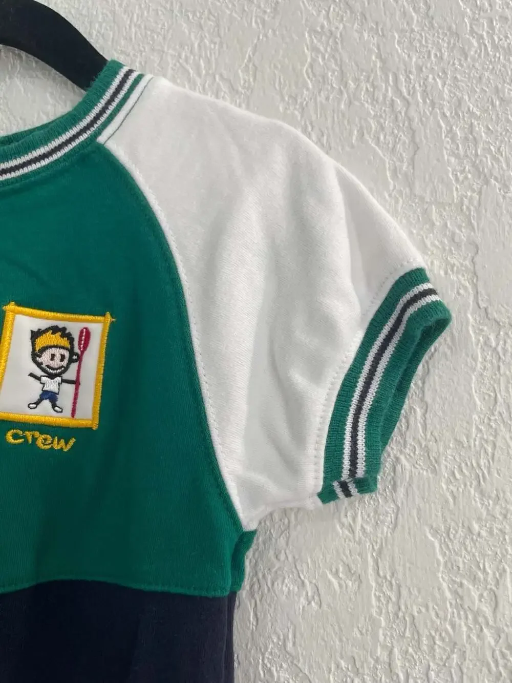 Vintage Gymboree Baby Boy Sports Themed Romper Lacrosse Rugby Crew Embroidered C